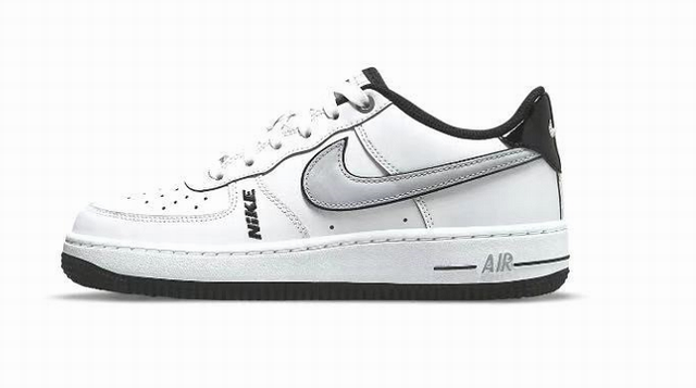 Cheap Nike Air Force 1 White Grey Black Shoes Men and Women-57